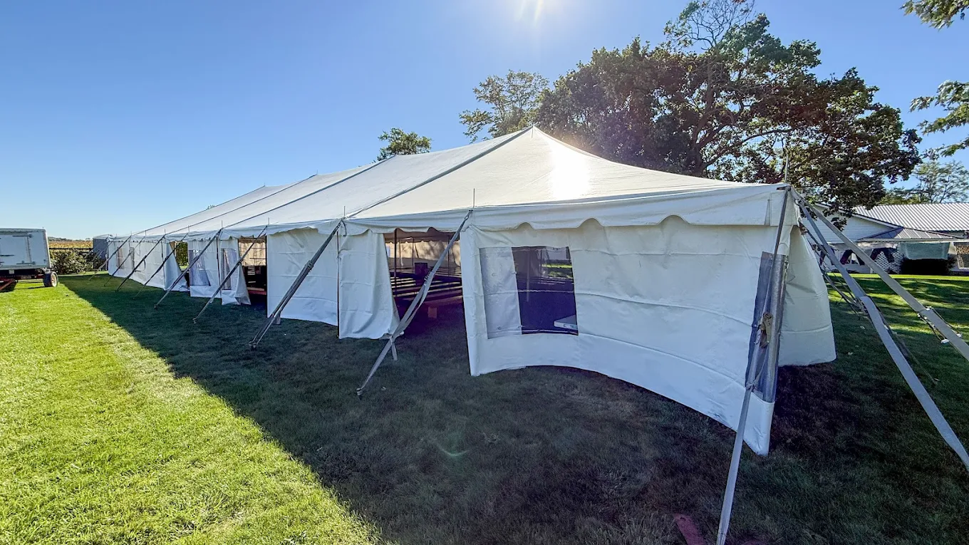 Large outdoor tent installation