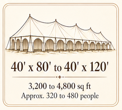 40' x 80' to 40' x 120' Tent illustration